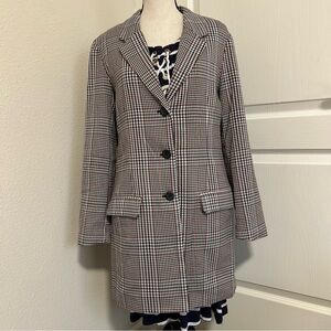 BB Dakota Women’s Glen Plaid Blazer Boyfriend Longline Jacket Sz  XS/Career Prep